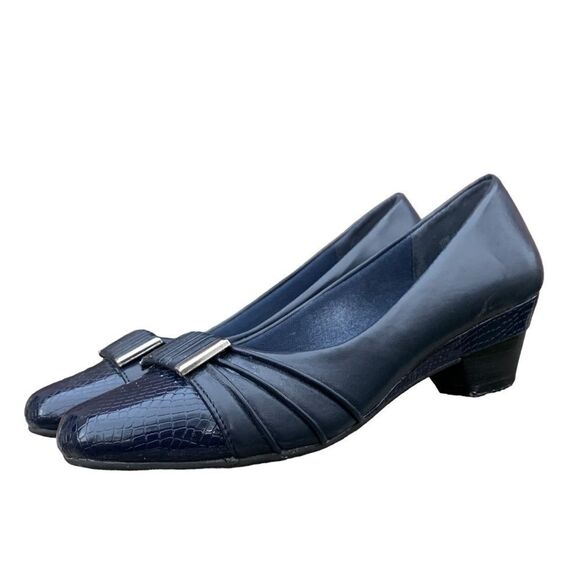 Marbella Megan Black Slip on Pumps Heels Bow Detail Comfort Women’s size 6.5 - Picture 8 of 11